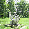  The modern sculpture in a park
